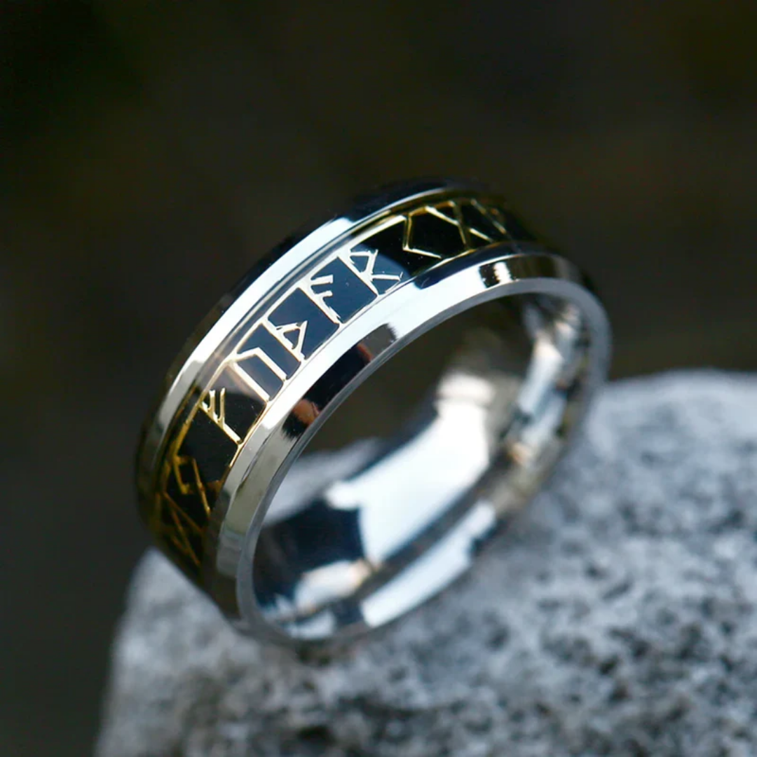 Midnight Rune Inlay Ring