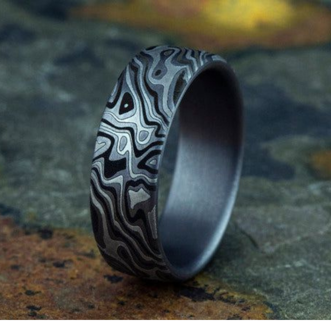 Storm Pattern Steel Ring