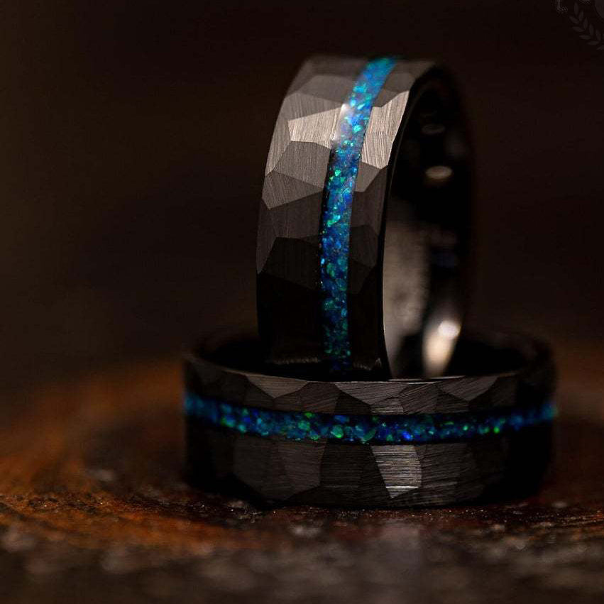 Obsidian Ocean Facet Ring