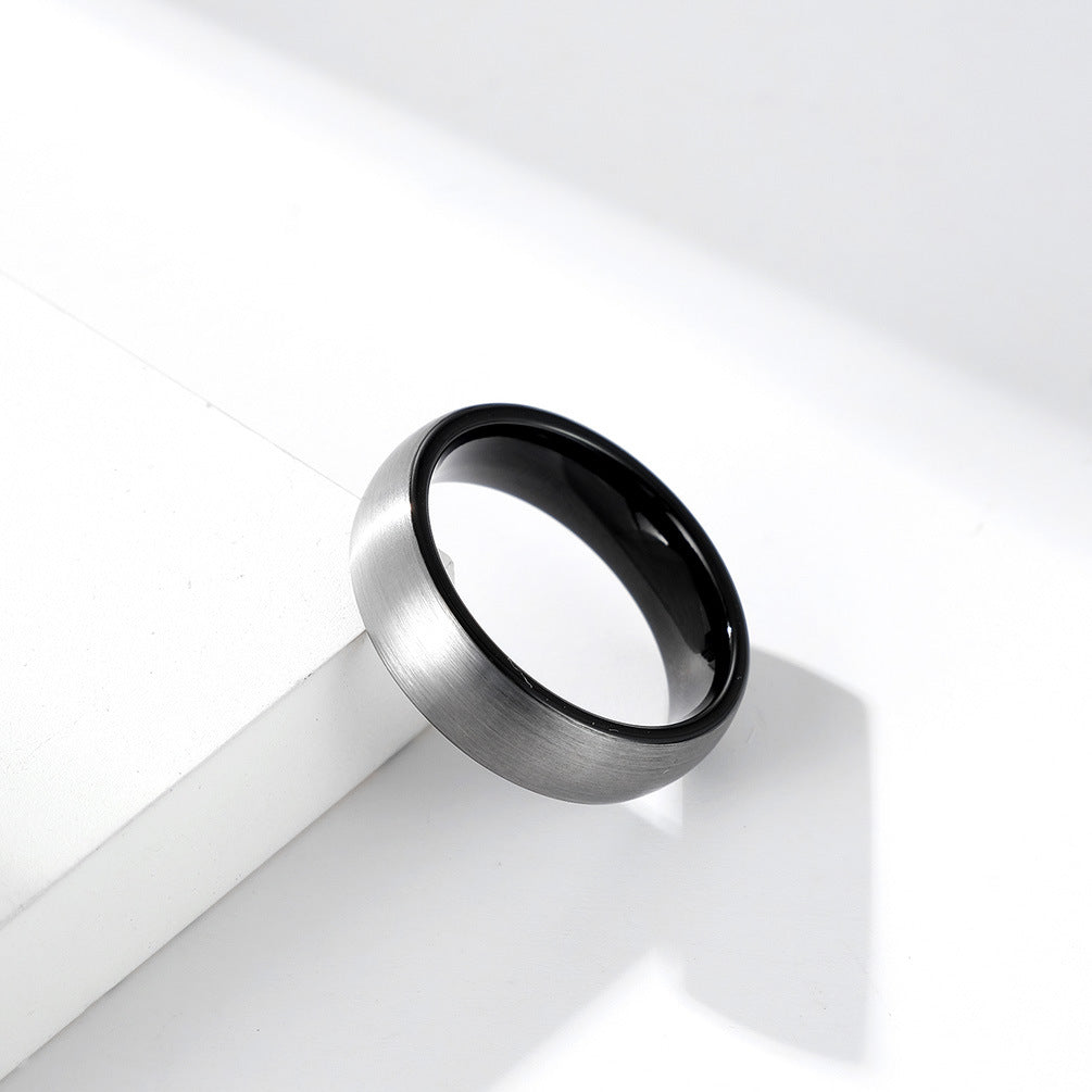 Obsidian Core Steel Ring
