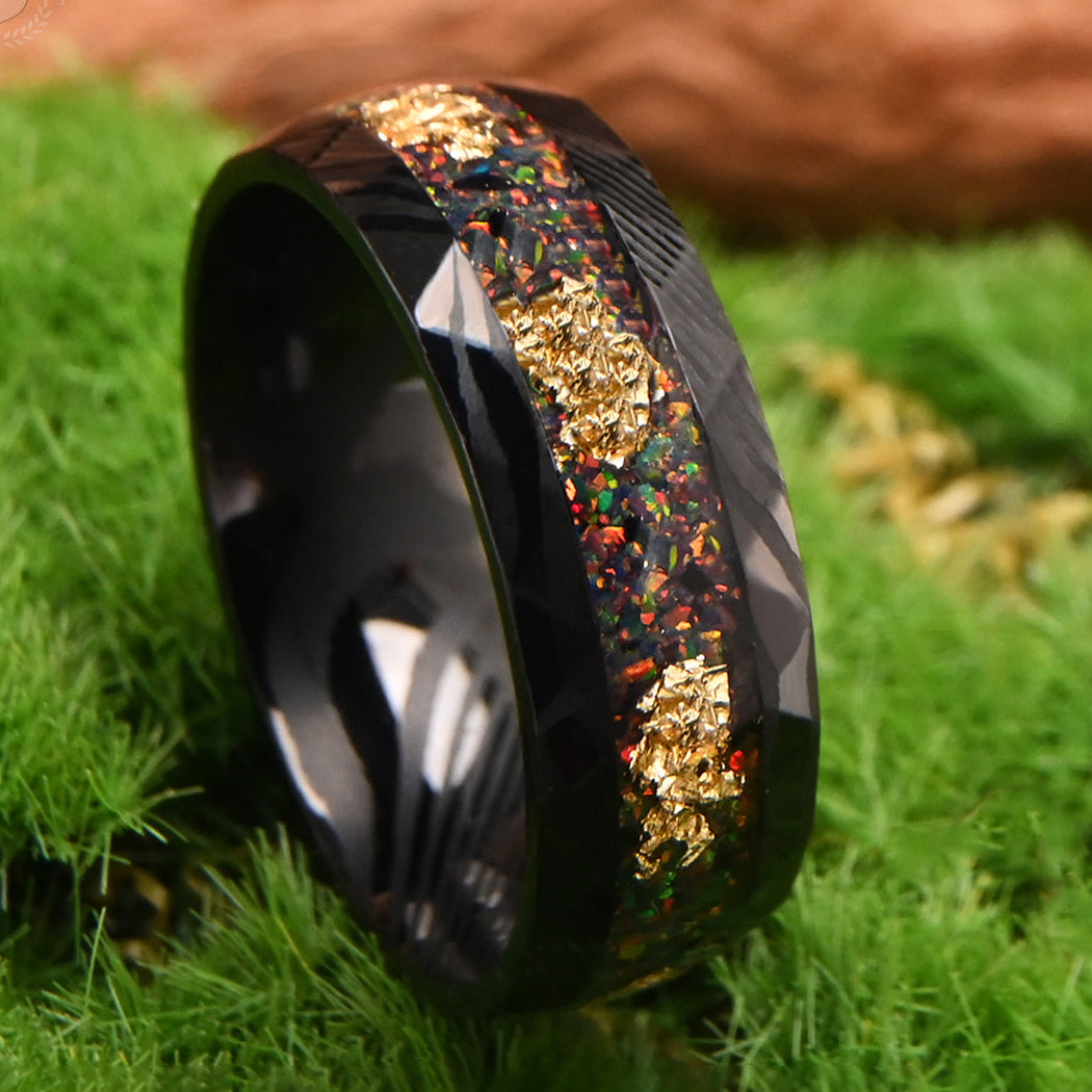 Inferno Opal Gold Vein Ring