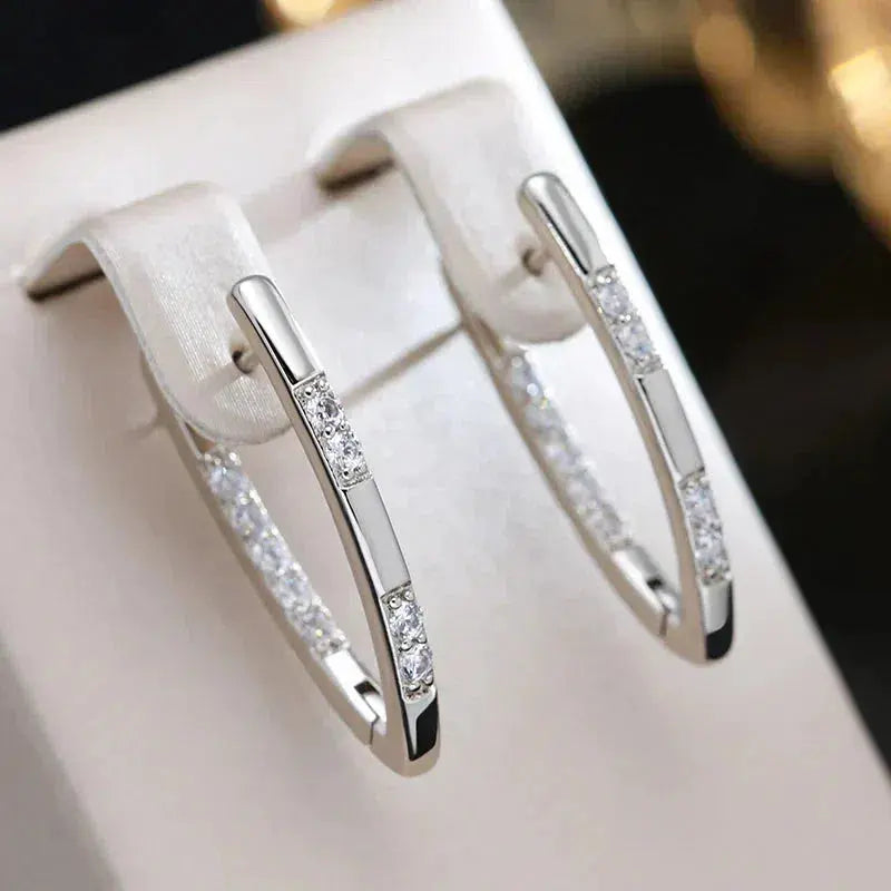 Elegant earrings adorned with zirconia stones
