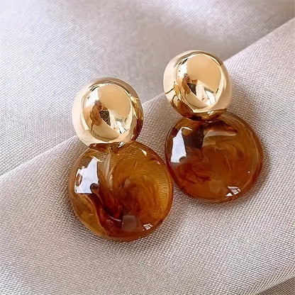 Aurélie Amber Dangle Earrings | Gold