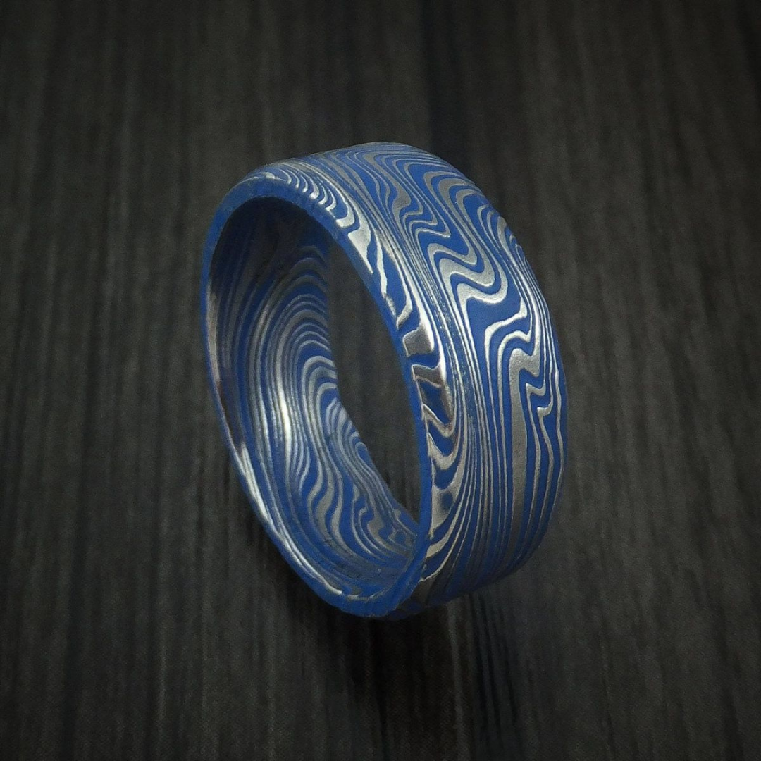 Blue Damascus Heritage Band