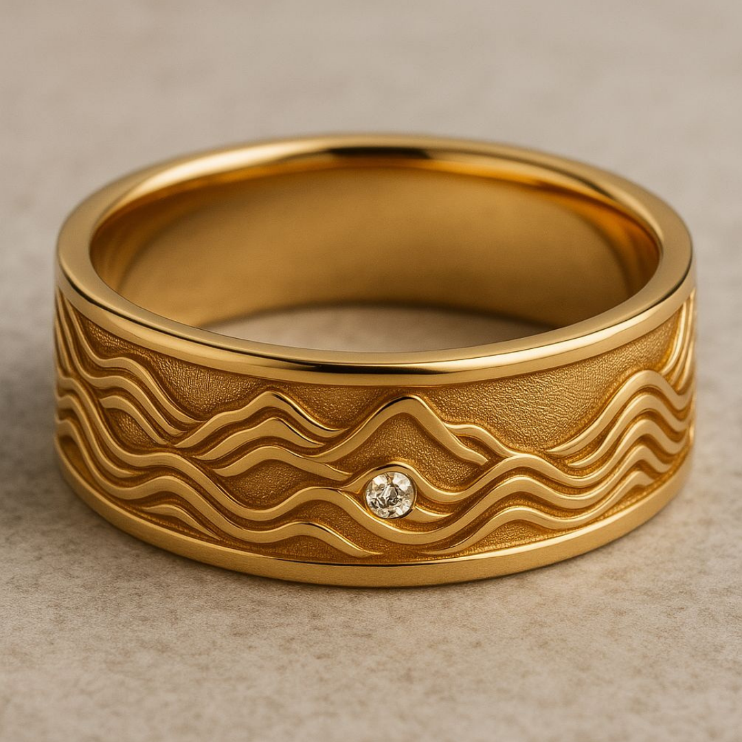Golden Wave Heritage Ring