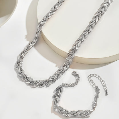 Elegant Glass Rhinestone Fish Tail Set