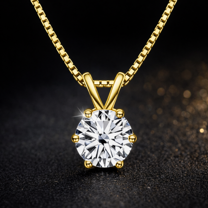 Elegant solitaire necklace with moissanite