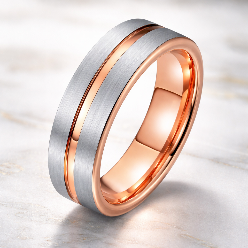 Rose Gold Core Silver Edge Ring