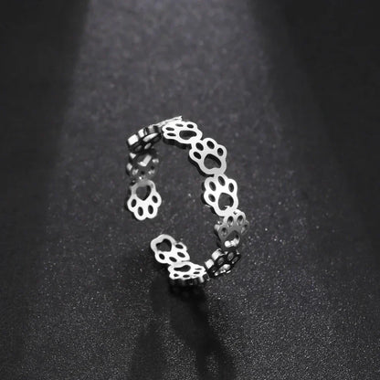 Adjustable Paw Print Ring – Made of Stainless Steel