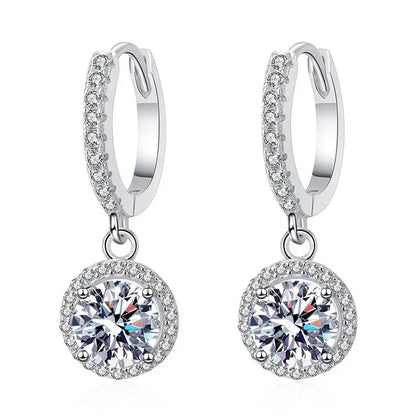 Sterling Silver 1 Carat Moissanite Earrings