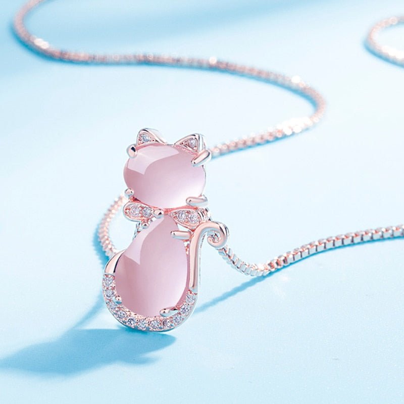 Lovely Pink Cat Necklace