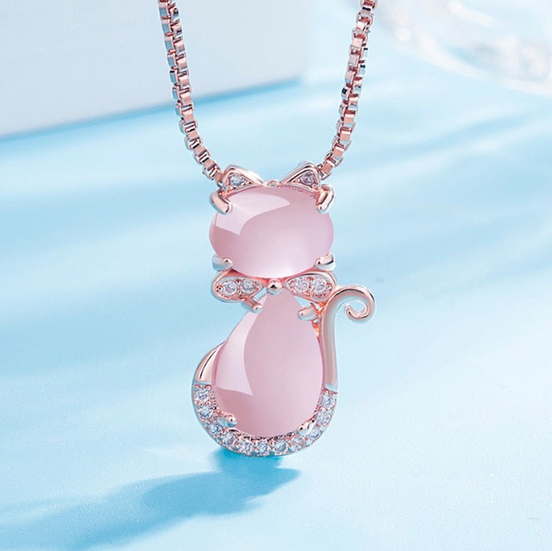 Lovely Pink Cat Necklace